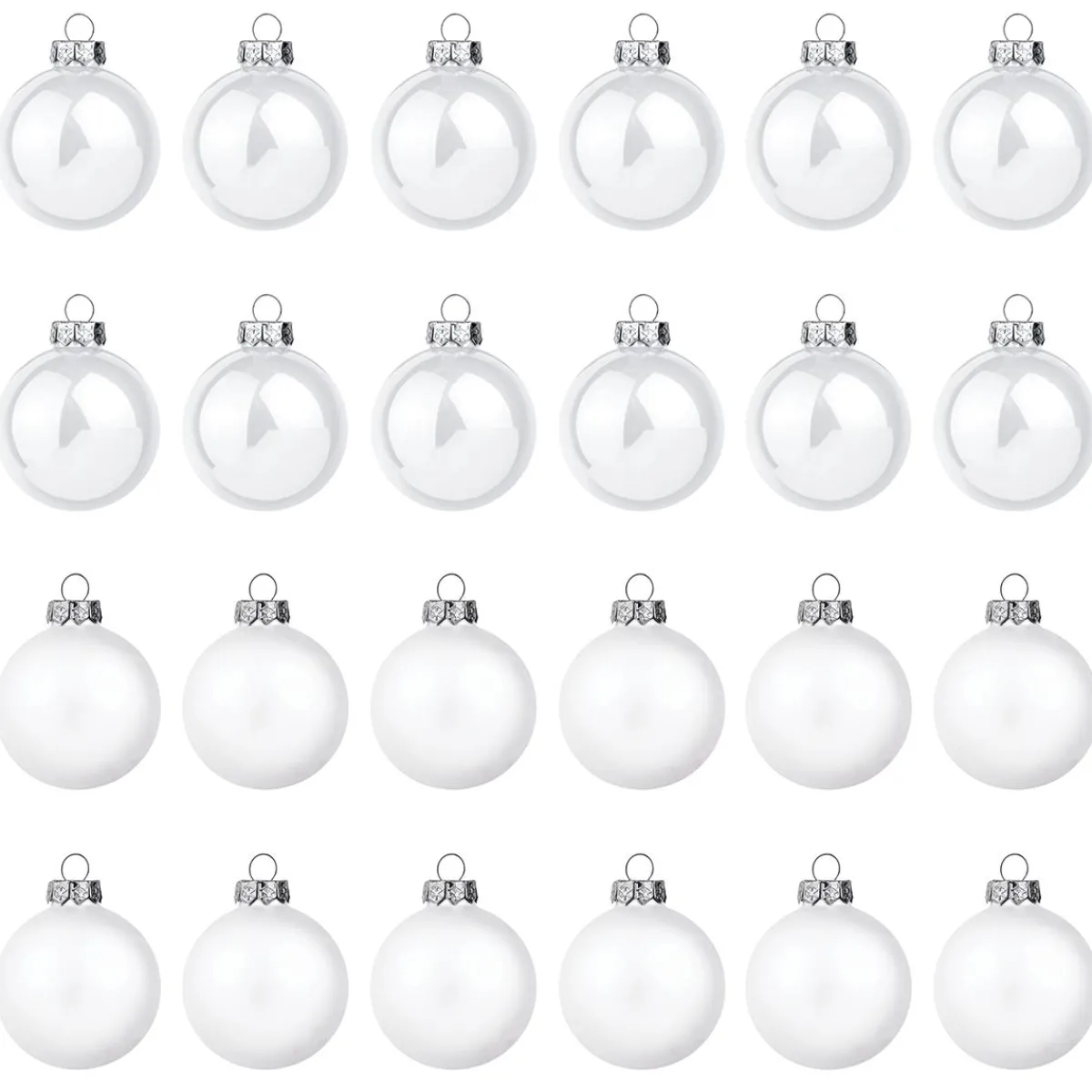 Hot DecoWoerner e Weihnachtskugeln Aus Glas 6 Cm Ø – 20 Stück weiß
