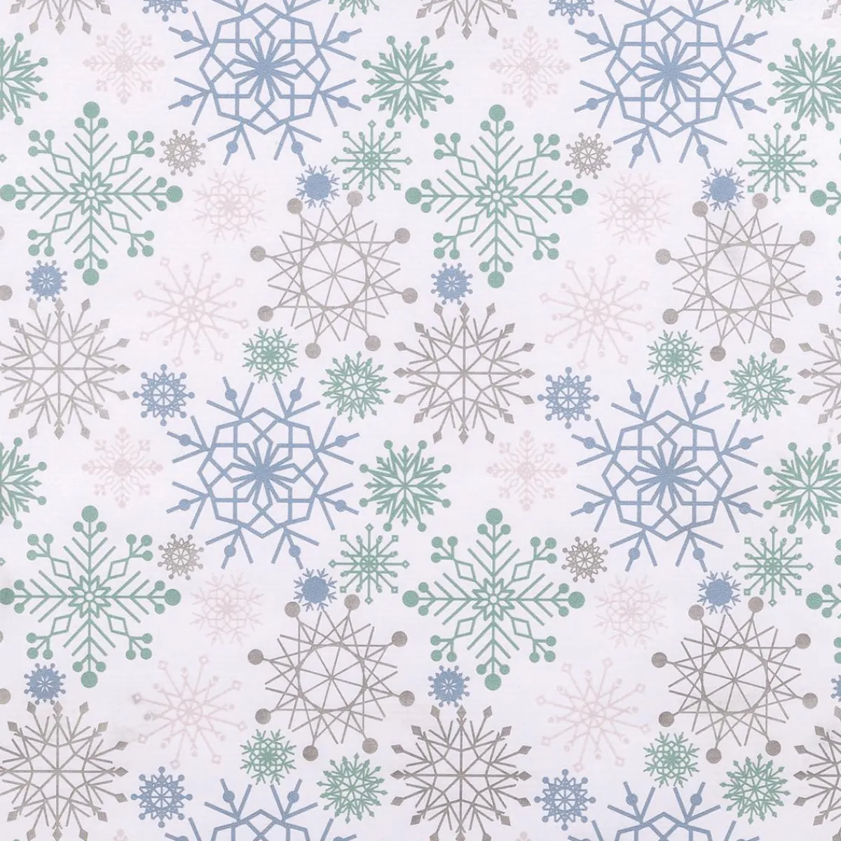Hot DecoWoerner es Kraftpapier Mit Schneeflocken In Hellblau, Rosa, Silber & Mint – 50 M Geschenkpapier-Rolle weiß
