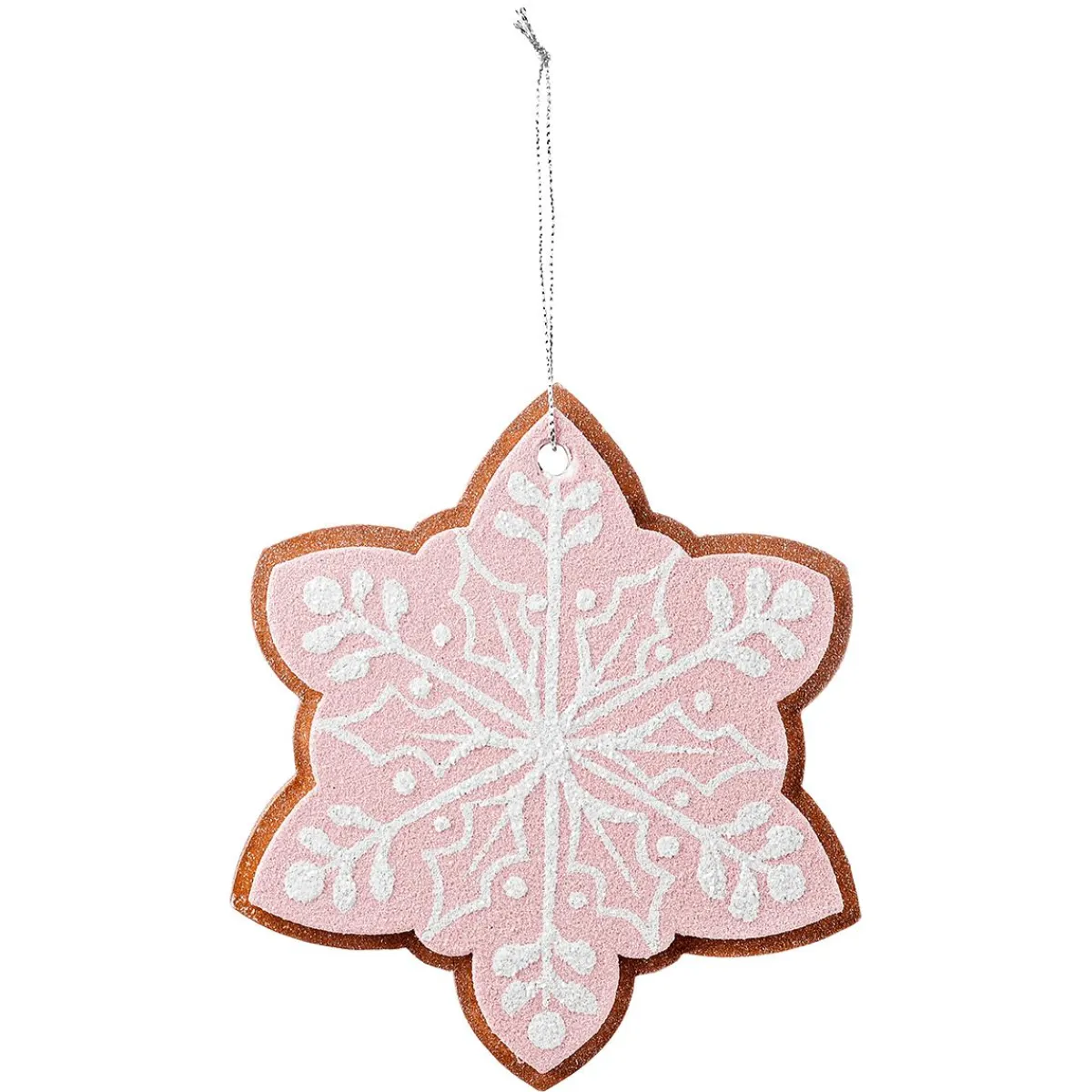 Hot DecoWoerner Weihnachtsanhänger Lebkuchen Schneeflocke 14 Cm Ø 4 Stück rosa
