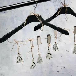 Discount DecoWoerner WeihnachtsanhängerTannen, 3 Stück weiß