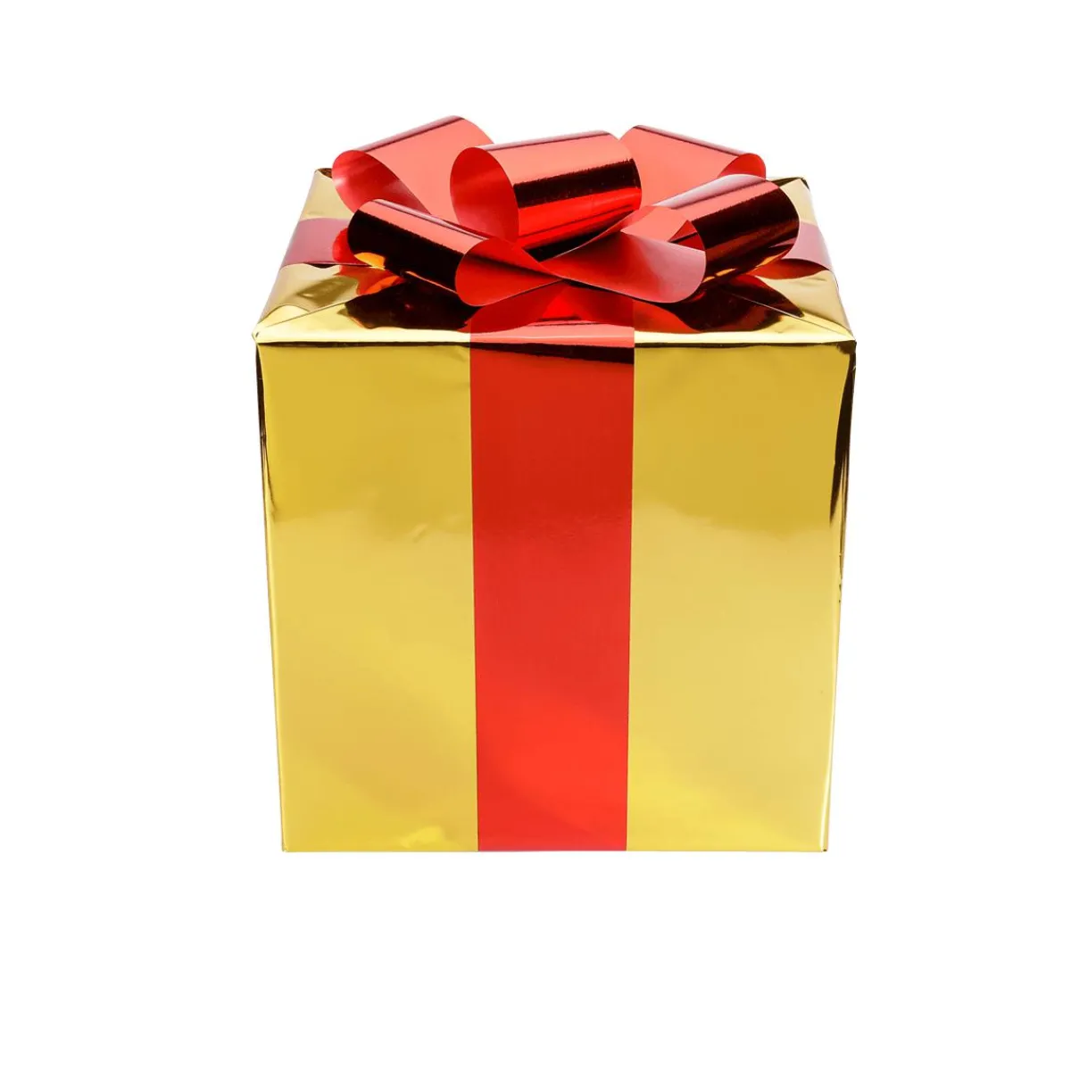 Outlet DecoWoerner Weihnachtsgeschenk 40 Cm Mit Roter Schleife gold