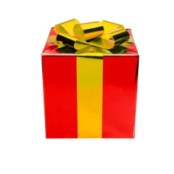 Hot DecoWoerner Weihnachtsgeschenk 30 Cm Mit Goldener Schleife rot