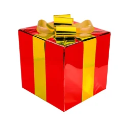 Outlet DecoWoerner Weihnachtsgeschenk 40 Cm Mit Goldener Schleife rot
