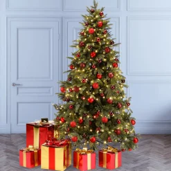 Outlet DecoWoerner Weihnachtsgeschenk 40 Cm Mit Goldener Schleife rot