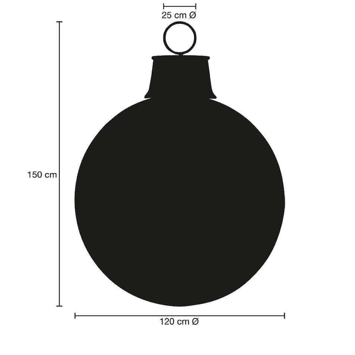 New DecoWoerner Weihnachtskugel 120 Cm Ø, Wunschfarbe