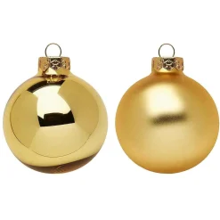 DecoWoerner Weihnachtskugel Aus Glas 8 Cm, , 6 Stück gold