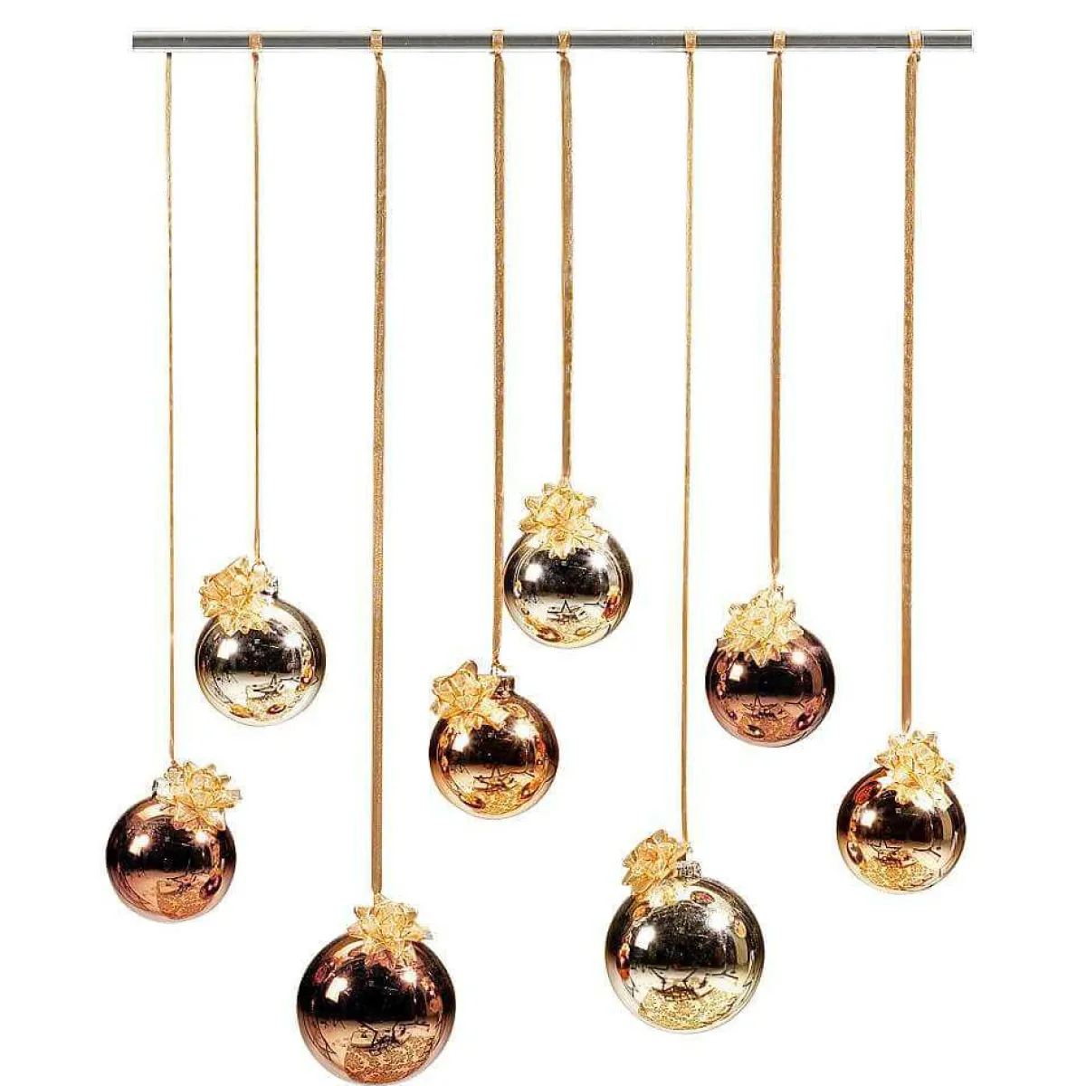 DecoWoerner Weihnachtskugel Aus Glas 8 Cm, , 6 Stück gold