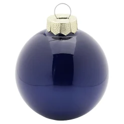Online DecoWoerner Weihnachtskugel Aus Glas Mit 3 Verschiedenen Oberflächen Dunkel blau