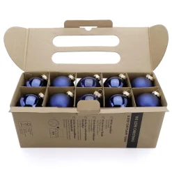 Online DecoWoerner Weihnachtskugel Aus Glas Mit 3 Verschiedenen Oberflächen Dunkel blau