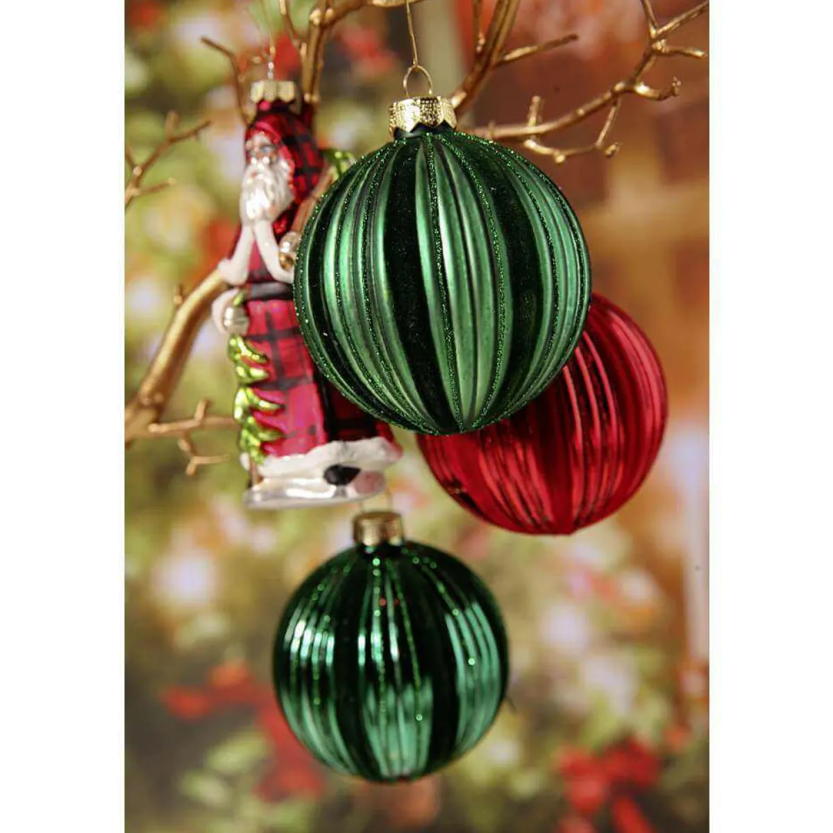 DecoWoerner Weihnachtskugel Velvet , 8 Cm, 2 Stück rot