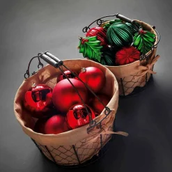 DecoWoerner Weihnachtskugel Velvet , 8 Cm, 2 Stück rot