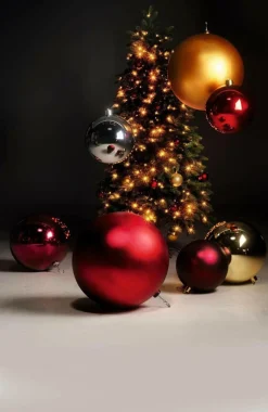 Best DecoWoerner Weihnachtskugel XXL Glänzend, 50 Cm silber