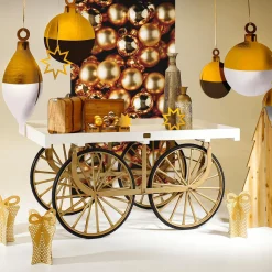 New DecoWoerner Weihnachtskugel-Display 51 X 67 Cm Gold schwarz
