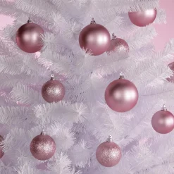 Online DecoWoerner Weihnachtskugeln Aus Schwer Entflammbarem Kunststoff Pink Matt rosa