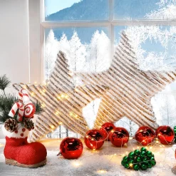 Clearance DecoWoerner Weihnachtskugeln Glänzend Schwer Entflammbarem 6 Cm 24 Stück rot