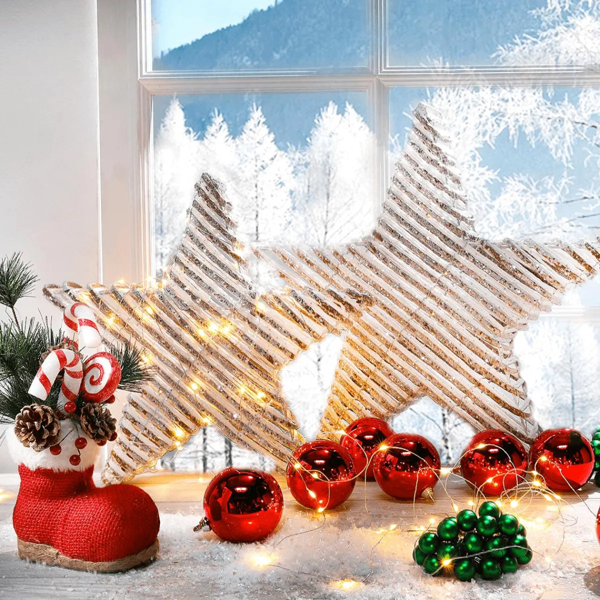 Clearance DecoWoerner Weihnachtskugeln Glänzend Schwer Entflammbarem 6 Cm 24 Stück rot