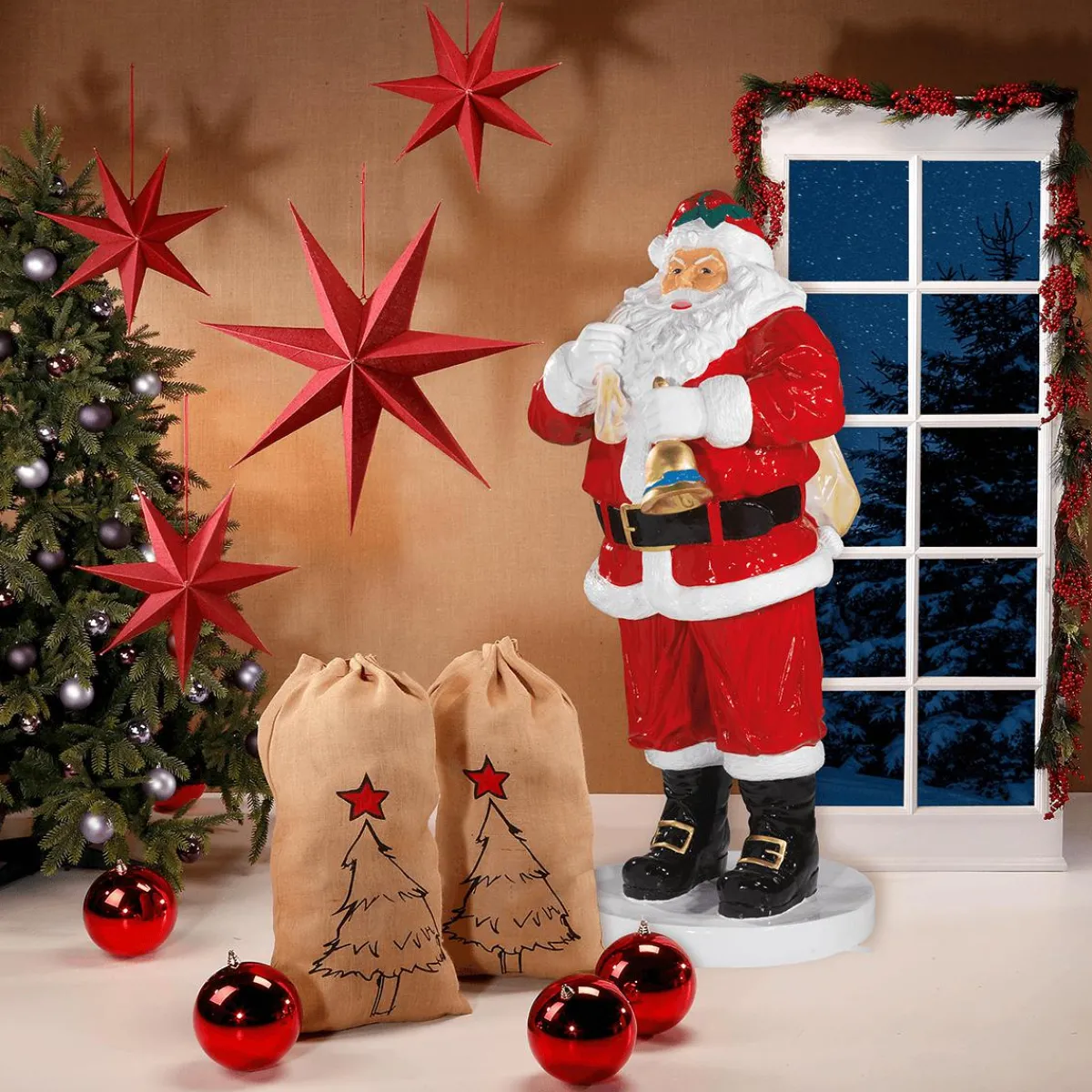 Clearance DecoWoerner Weihnachtskugeln Glänzend Schwer Entflammbarem 6 Cm 24 Stück rot