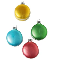 Clearance DecoWoerner Weihnachtskugeln-Set Macarons, 4 Stück mehrfarbig