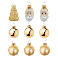 Clearance DecoWoerner Weihnachtskugel-Set Aus Glas 9 Stück In Der Box gold