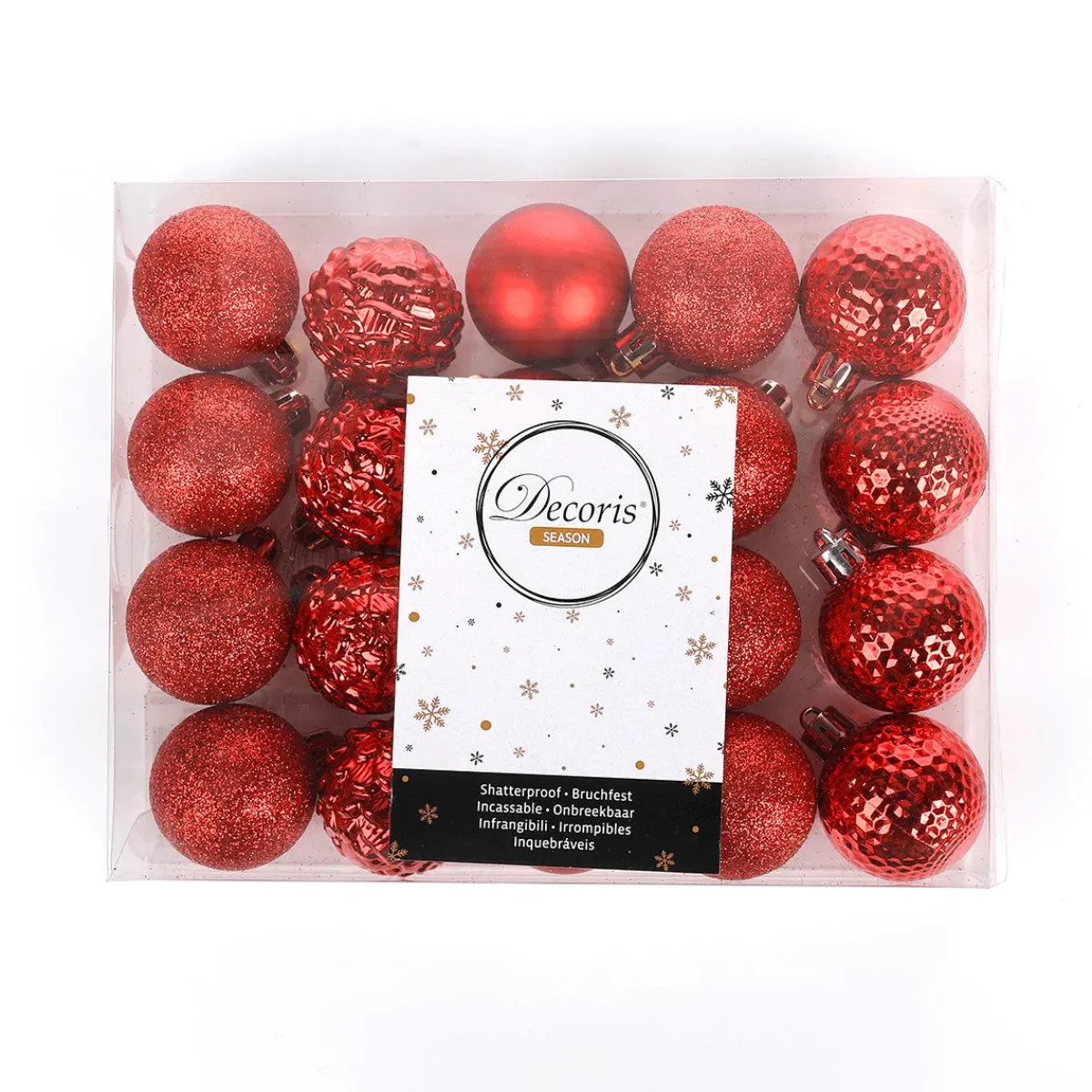 Online DecoWoerner Weihnachtskugel-Set, , Bruchsicher 4 Cm Ø – 20 Stück rot