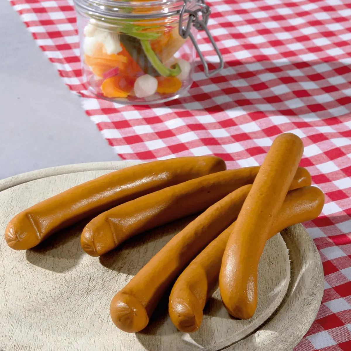 Hot DecoWoerner Wiener Würstchen Lebensmittel-Attrappe 15 Cm braun