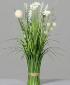 Clearance DecoWoerner Wiesenblumen Kunstgräser Mit Blüten weiß