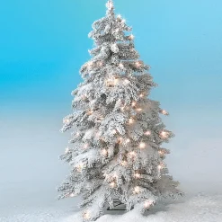 Hot DecoWoerner Wintertanne, Beschneite Luvi-Kunsttanne Mit LED-Licht, 210 Cm weiß