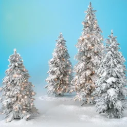 Hot DecoWoerner Wintertanne, Beschneite Luvi-Kunsttanne Mit LED-Licht, 210 Cm weiß