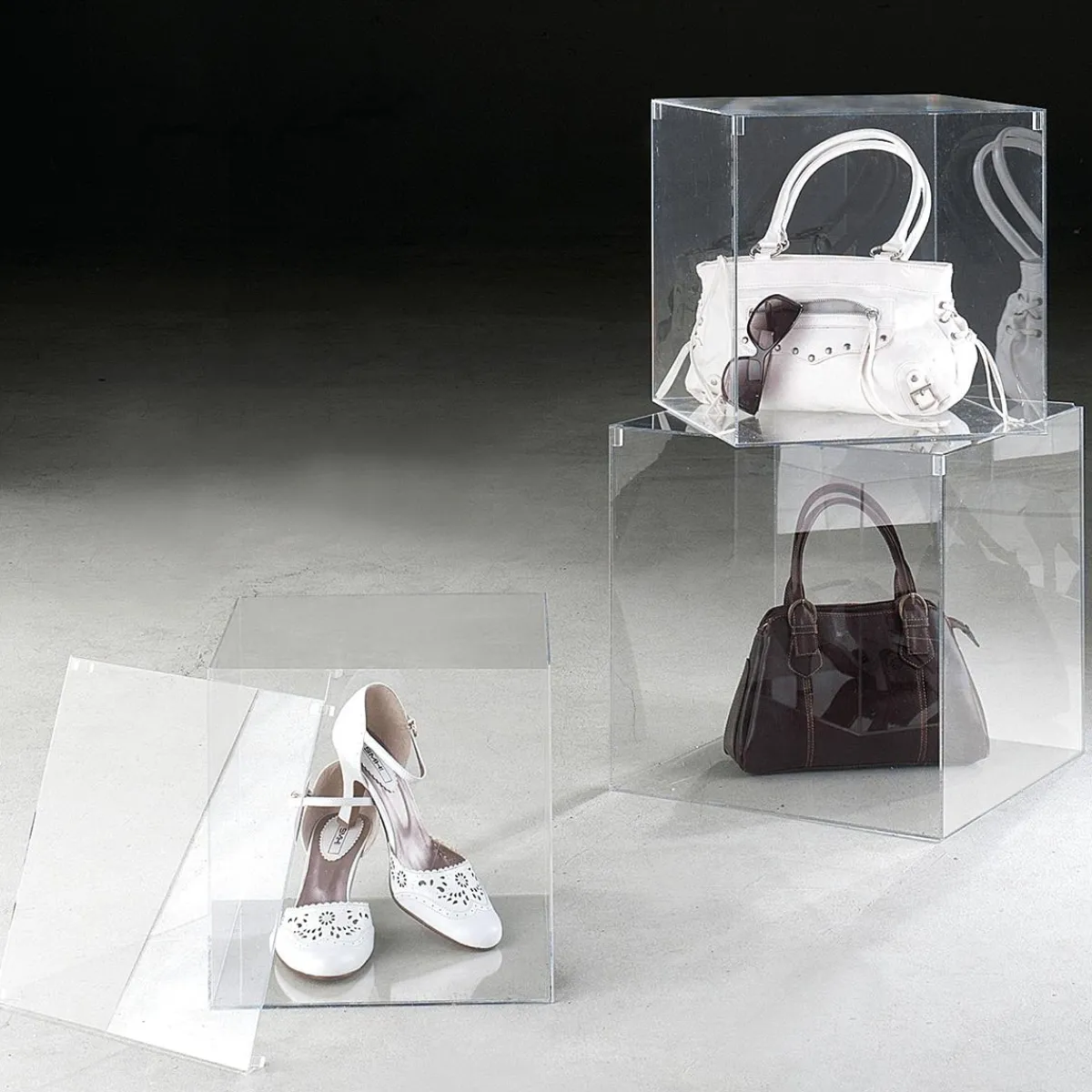 Clearance DecoWoerner Würfelbox Mit Deckel 30 X 30 Cm transparent