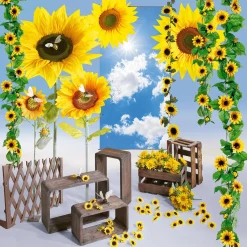 Best DecoWoerner XL Mega Sonnenblume 140 Cm gelb