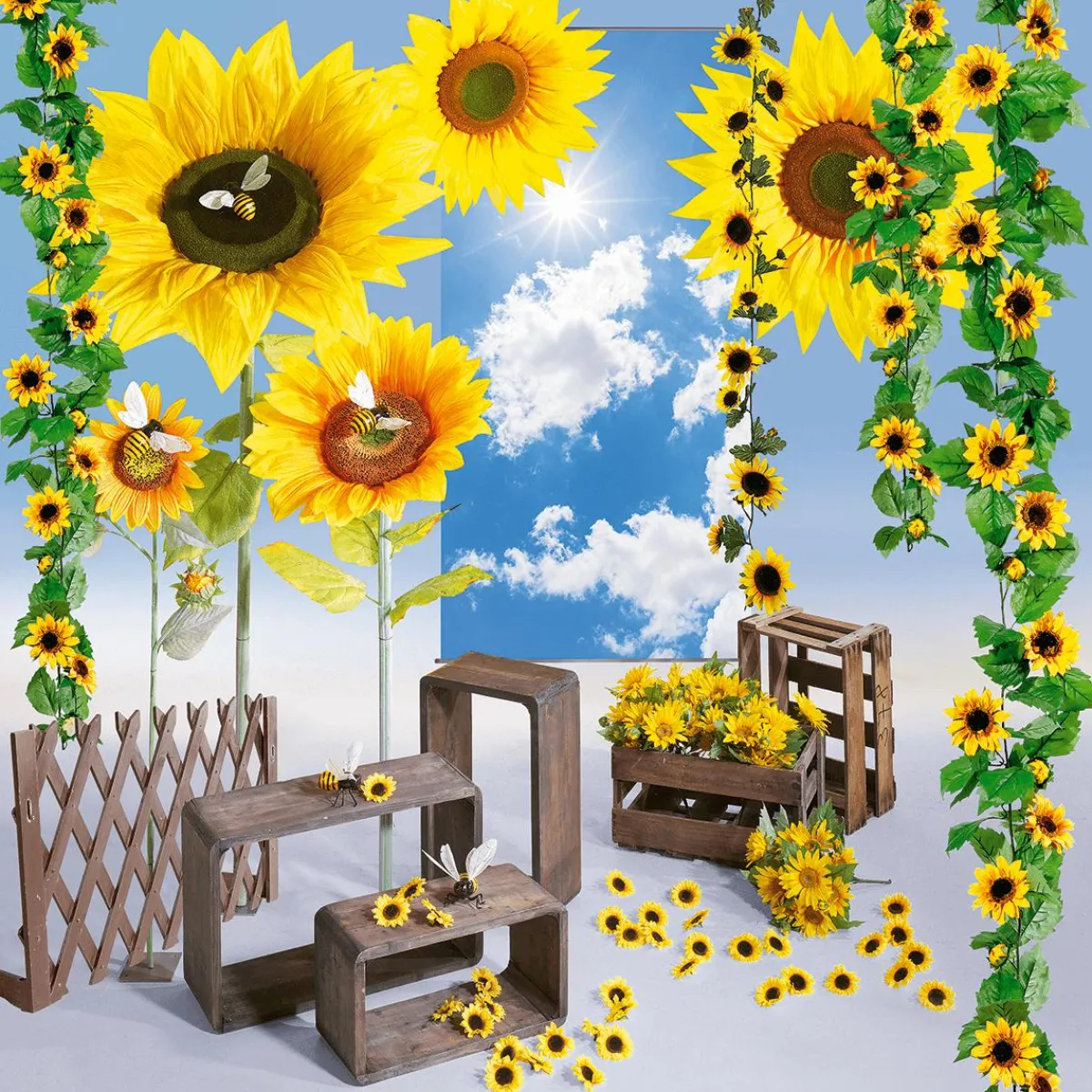 Best DecoWoerner XL Mega Sonnenblume 140 Cm gelb