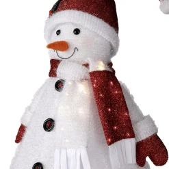 Clearance DecoWoerner XL Schneeman Aus Polyester 120 Cm weiß