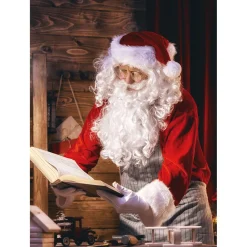 Discount DecoWoerner XL-Stoffbanner "Weihnachtsmann Mit Buch" Aus Schwer Entflammbarem Fahnenstoff 150 X 200 Cm rot