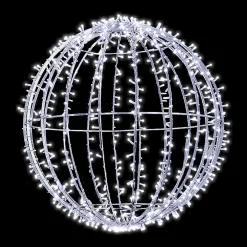 Discount DecoWoerner XXL LED Kalt Kugel Lichtobjekt Für Außen 120 Cm Ø silber
