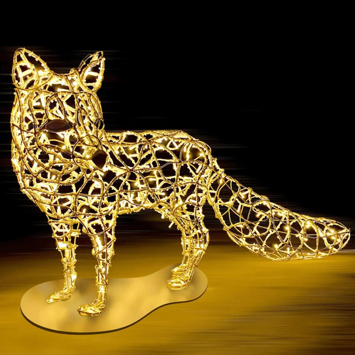 Hot DecoWoerner XXL LED Lichtfigur Fuchs Für Außen, 145 Cm silber