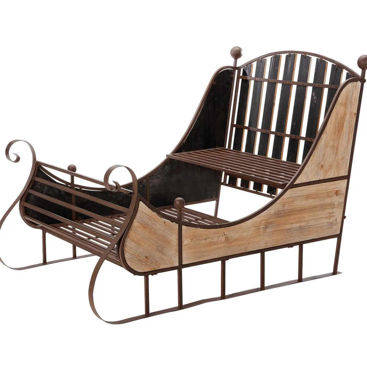 Discount DecoWoerner XXL Vintage-Deko-Schlitten 166 X 109 X 111 Cm Aus Holz Und Metall braun