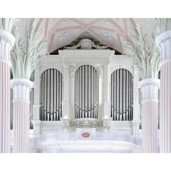 Clearance DecoWoerner XXL-Planenbanner "Orgel" Aus Schwer Entflammbarer LKW-Plane 250 X 330 Cm weiß