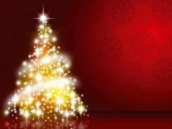 Online DecoWoerner XXL-Planenbanner "Weihnachtsbaum" Aus Schwer Entflammbarer LKW-Plane 250 X 330 Cm gold