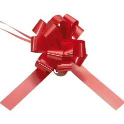 New DecoWoerner Zieh-Schleife, 10 Cm Ø, , 50 Stück rot