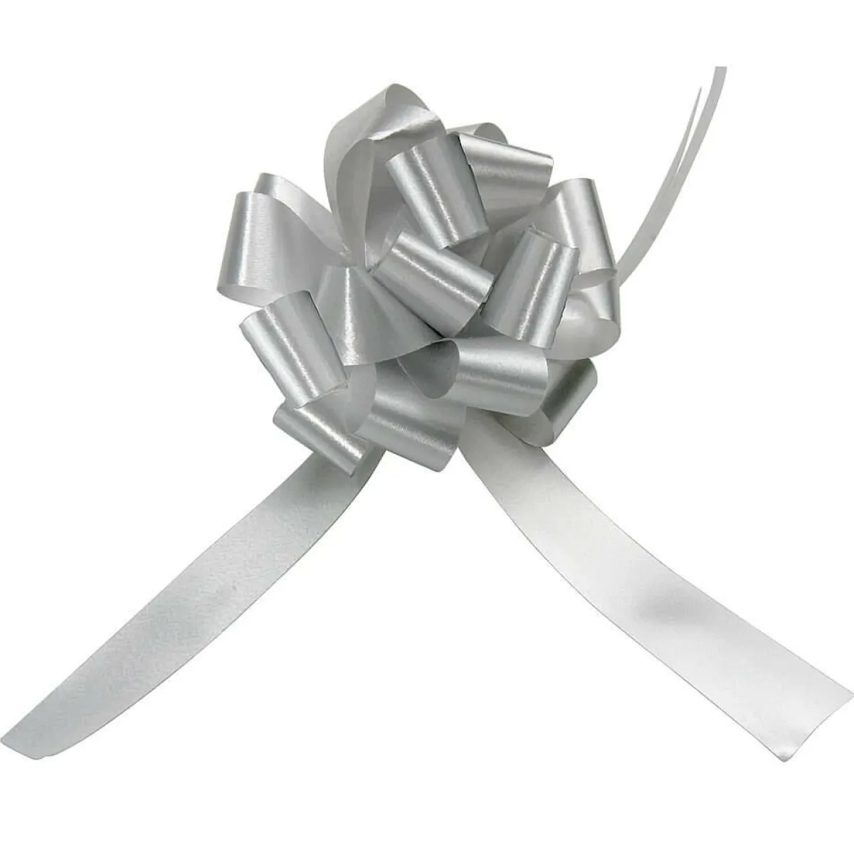 Best DecoWoerner Zieh-Schleife, 10 Cm Ø, , 50 Stück silber
