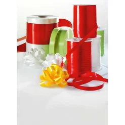 Outlet DecoWoerner Zieh-Schleife, 10 Cm Ø, , 50 Stück weiß