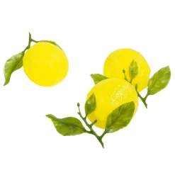 New DecoWoerner Zitronen Lebensmittel-Attrappe, 3 Stück gelb