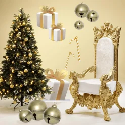 Best DecoWoerner Zuckerstange Gold / Weiß mehrfarbig