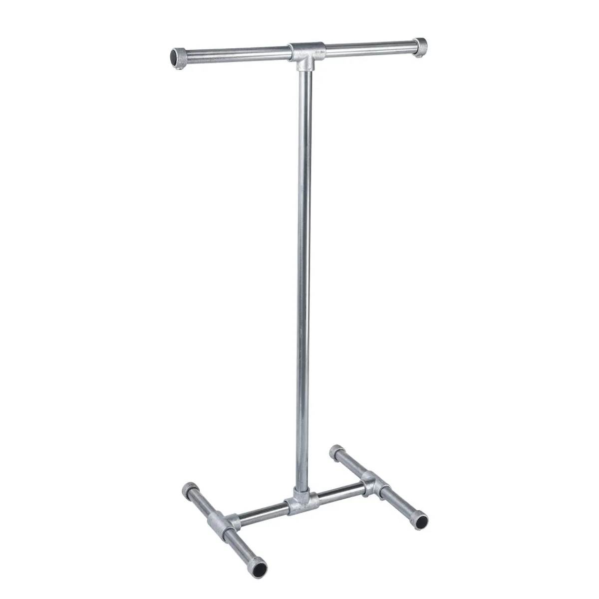 Clearance DecoWoerner Zwei-Arm Kleiderständer FACTORY 130 Cm silber